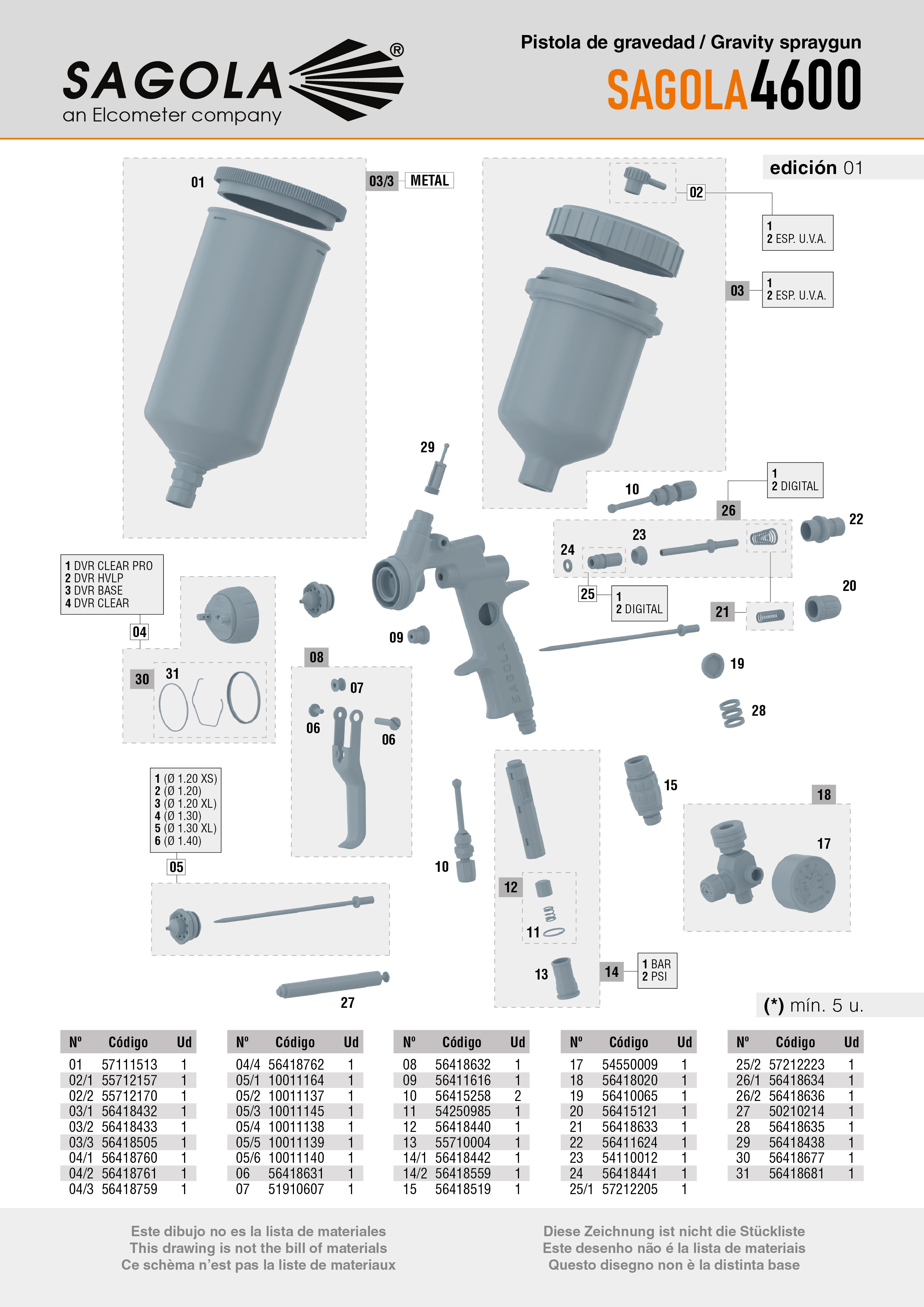 Pistol 4600 Digital BAR Base, Sagola, 1.3