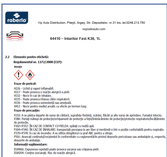 Intaritor Fast K36, 1L Roberlo
