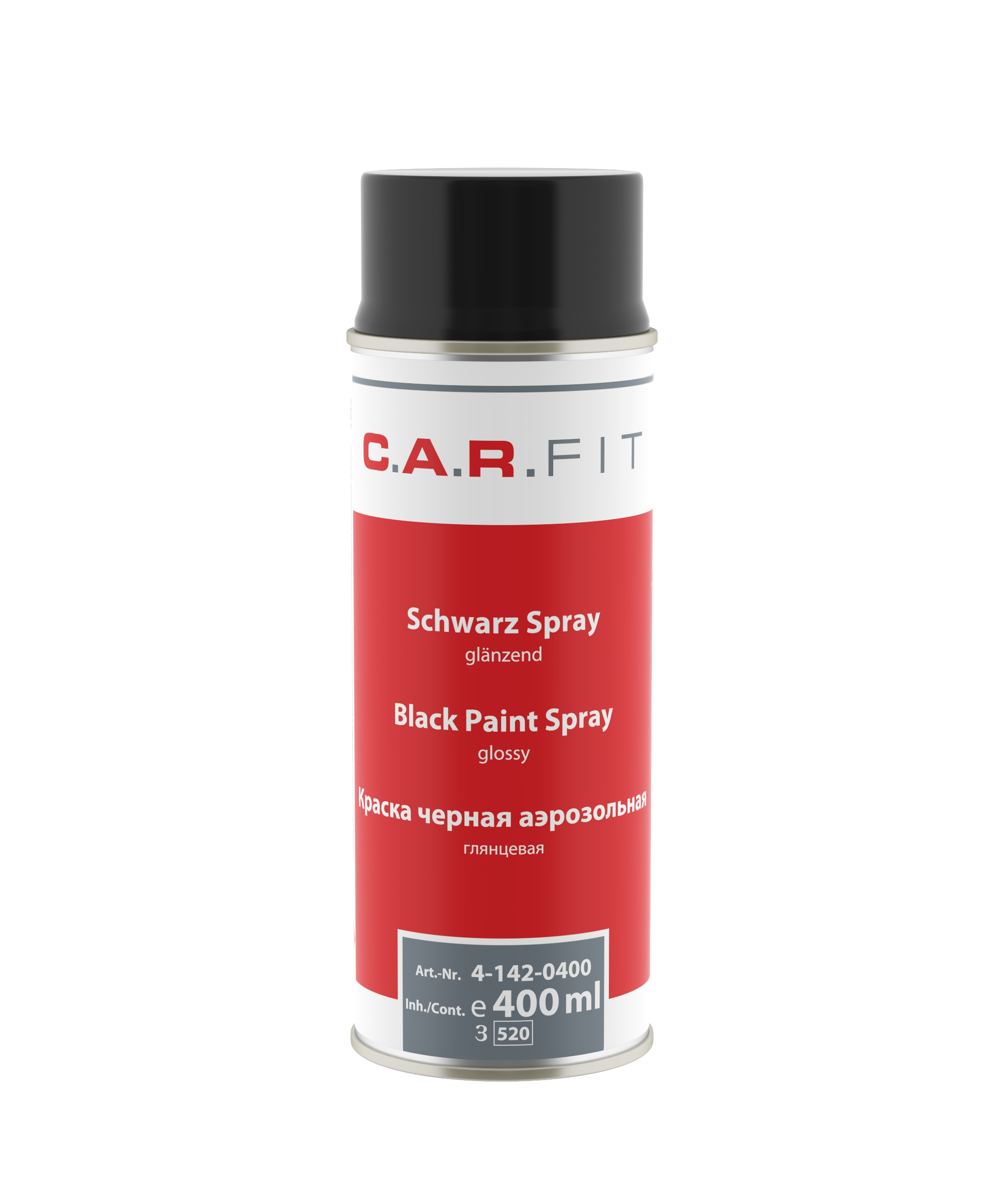 Spray vopsea negru lucios, 1K, 400ml, C.A.R. FIT