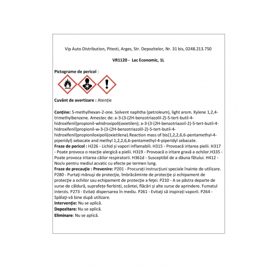 Lac economic 2K, 1L, Cromax