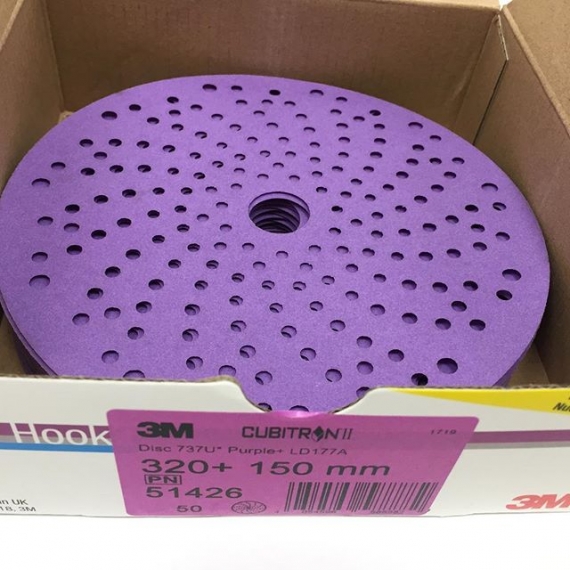 3M Discuri Cubitron™ II Purple 737U Hookit Multihole 80+