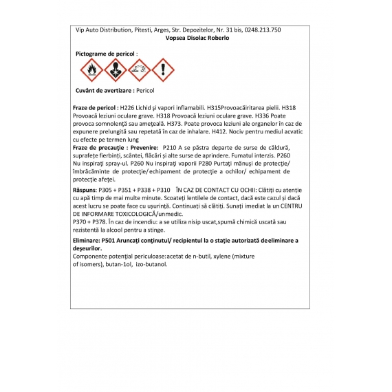 Vopsea 2K RAL, 1L, Disolac Roberlo